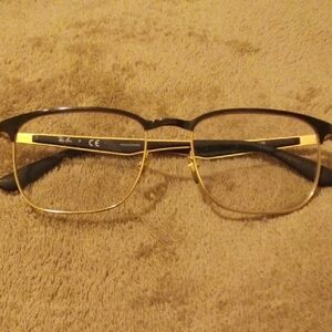 Ray-Ban Black and Gold Frame Glasses